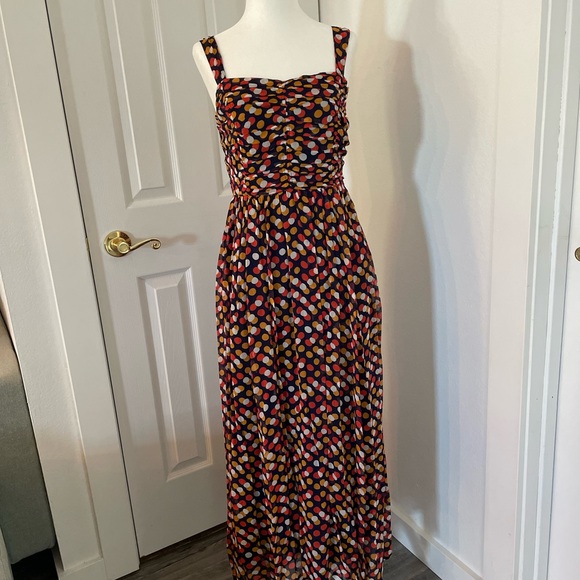 Anthropologie Maeve polka dot dress NWT Navy, Orange, Red, White - Picture 3 of 13
